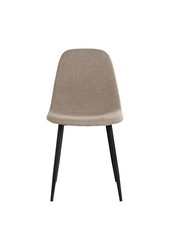 Stockholm Eetkamerstoel - Steen, Polyester, Zwart metalen poten - Set van 2