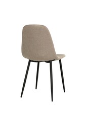 Stockholm Eetkamerstoel - Steen, Polyester, Zwart metalen poten - Set van 2