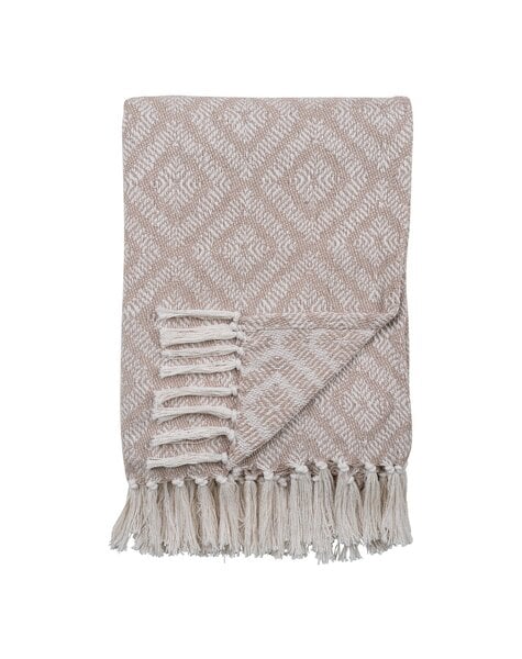 Cort Plaid - Ivoor/Beige, 100% gerecycled katoen, 130x160 cm