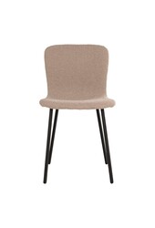 Halden Dining Chair - Eetkamerstoel in bouclé, beige met zwarte poten - Set van 2