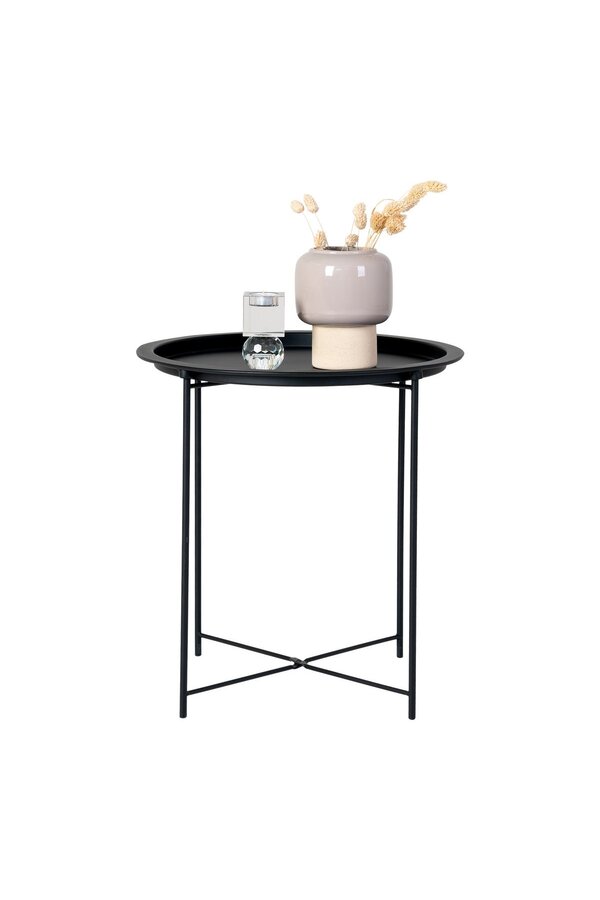 Bastia Bijzettafel - Staal, Zwart - Ø47x50 cm