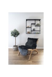 Lamsleer Kunstmatig - Polyester, Grijs - 60x180 cm