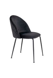 Geneve Eetkamerstoel - Fluweel, Staal, Zwart - Set van 2