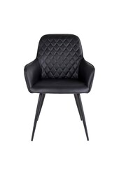 Harbo Eetkamerstoel - PU, Staal, Zwart - Set van 2