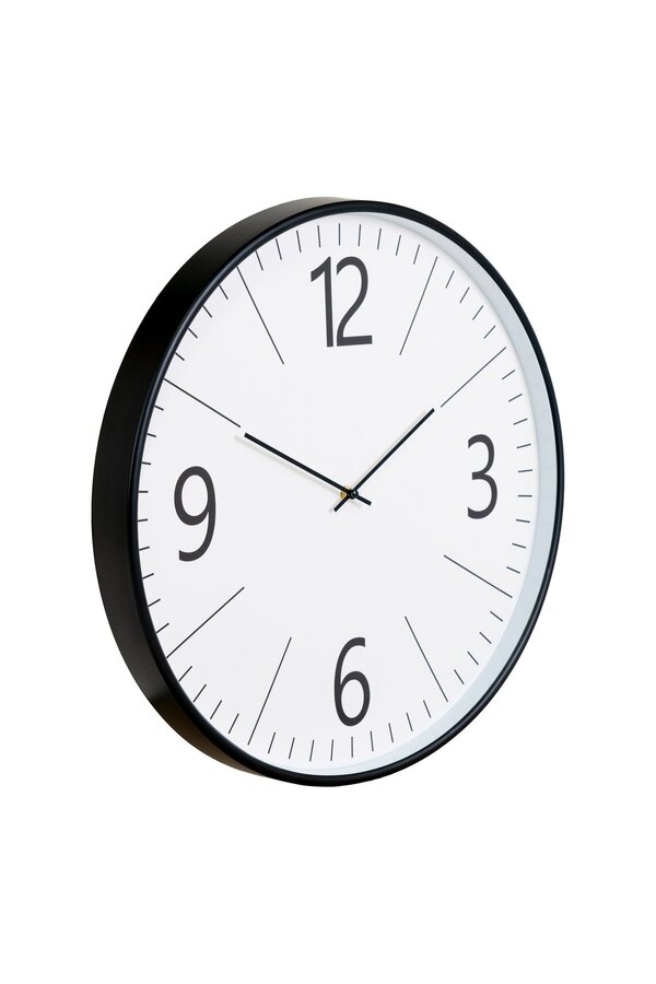 Biel Wandklok - Zwart/Wit, Glas/Kunststof, Ø51 cm