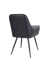 Harbo Eetkamerstoel - PU, Staal, Zwart - Set van 2