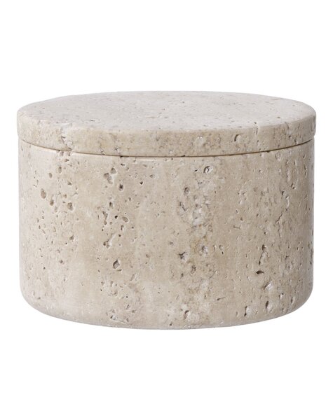 Voorraadpot - Naturel, Travertijn, Ø10x6,5cm