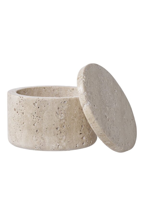 Voorraadpot - Naturel, Travertijn, Ø10x6,5cm