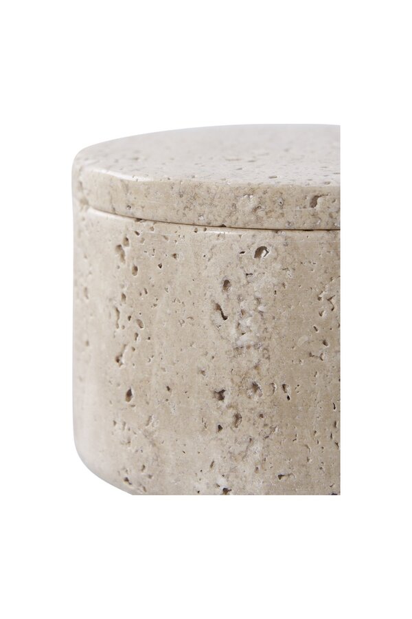 Voorraadpot - Naturel, Travertijn, Ø10x6,5cm