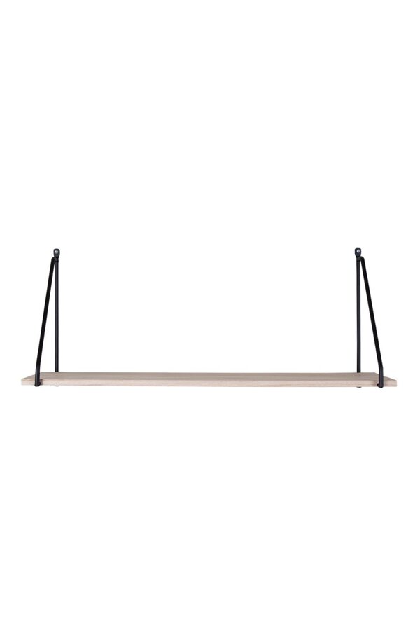 Arnhem Plank - Staal, Hout, Zwart/Natuurlijk - 65x17x27 cm