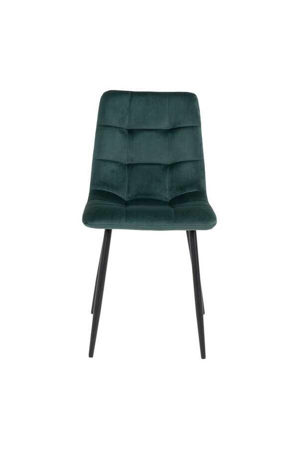 Middelfart Eetkamerstoel - Polyester Fluweel, Staal, Donkergroen - Set van 2