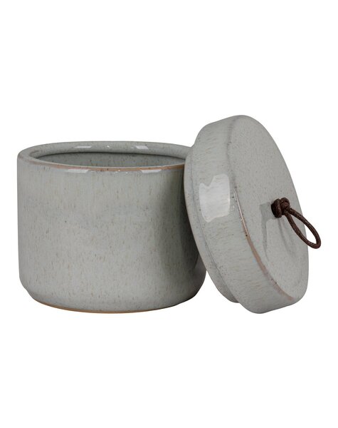 Pot - Grijs, Steengoed, Ø10,5x10cm