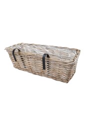 Stenen plantenbakken - Kubu, Kubu rotan, 60x20x23 cm