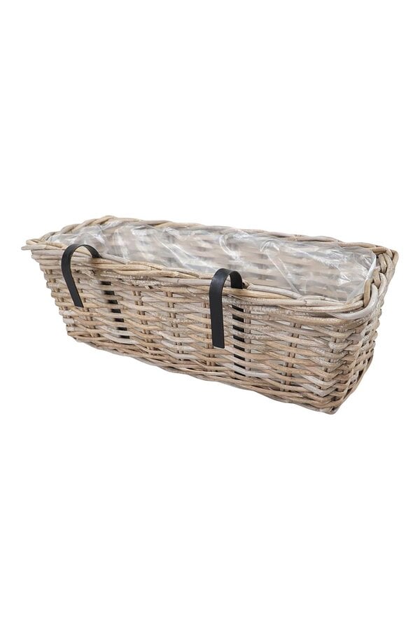 Stenen plantenbakken - Kubu, Kubu rotan, 60x20x23 cm
