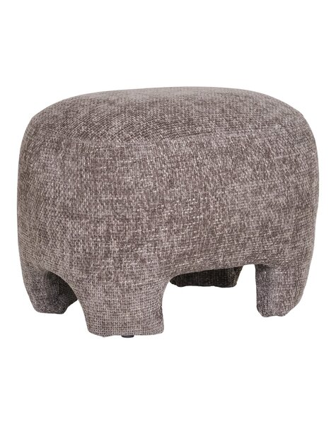 Nazare Pouf - Beige, polyester/schuim/multiplex, 53x41x38 cm
