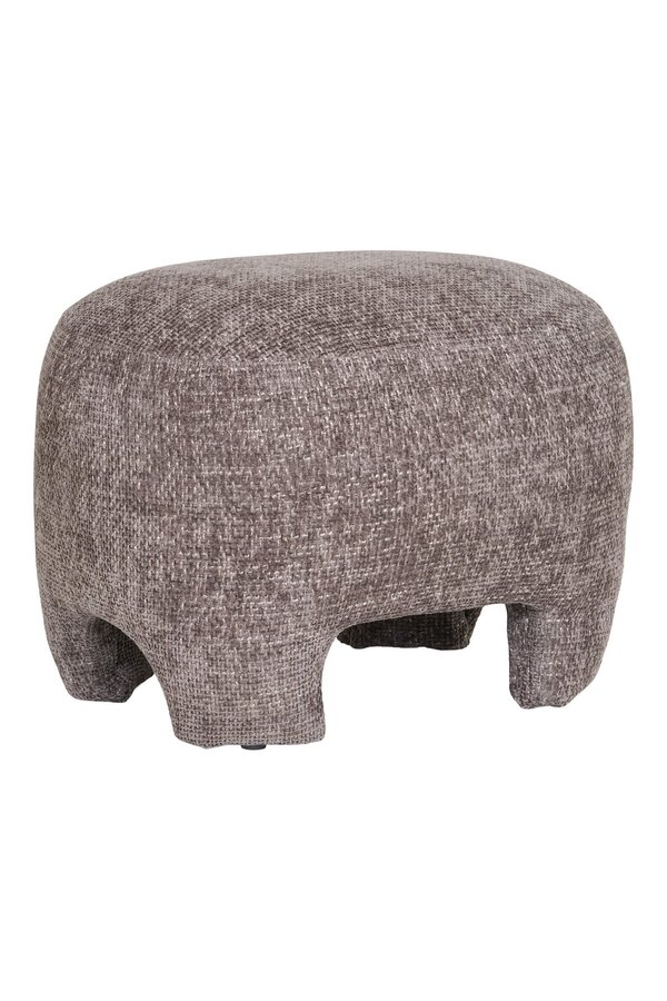 Nazare Pouf - Beige, polyester/schuim/multiplex, 53x41x38 cm