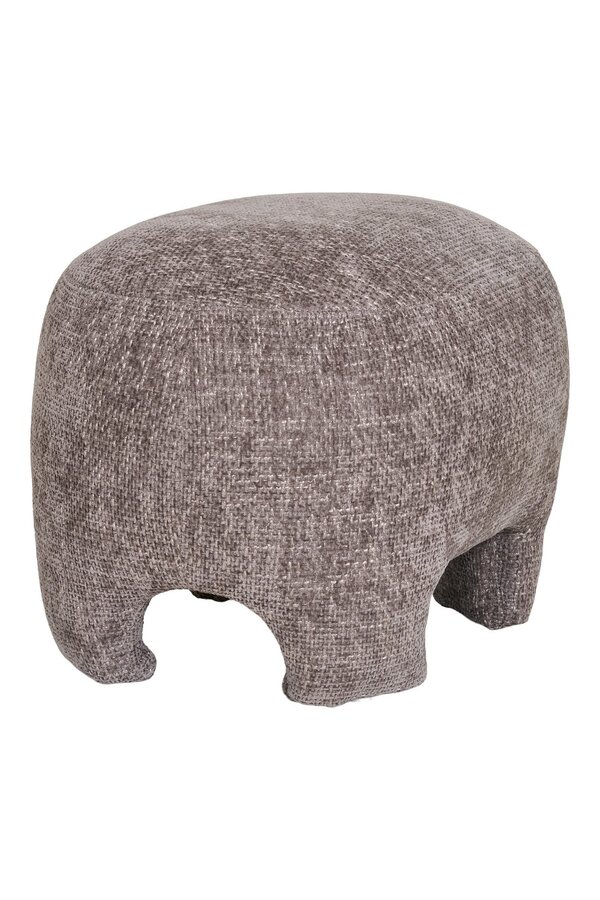 Nazare Pouf - Beige, polyester/schuim/multiplex, 53x41x38 cm