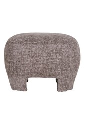 Nazare Pouf - Beige, polyester/schuim/multiplex, 53x41x38 cm