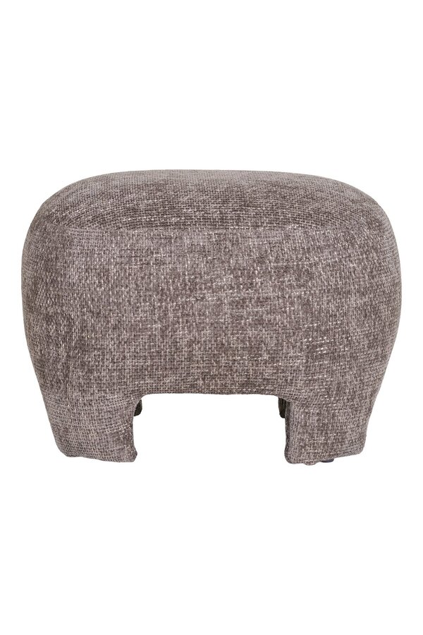 Nazare Pouf - Beige, polyester/schuim/multiplex, 53x41x38 cm