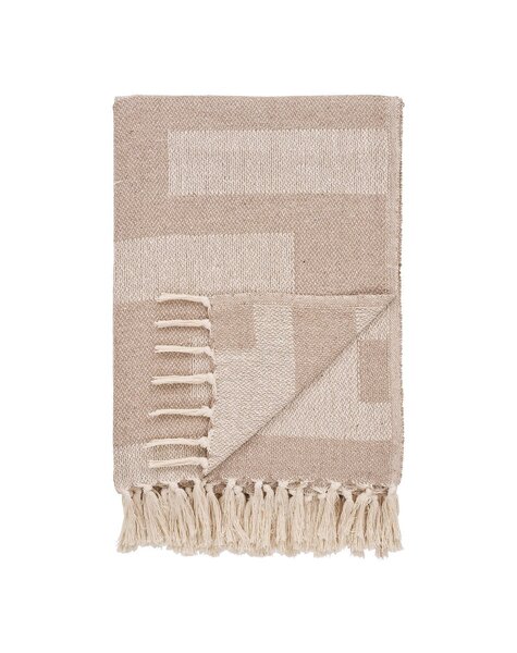 Adana Plaid - taupe/beige, katoenpolyester, 130x180 cm