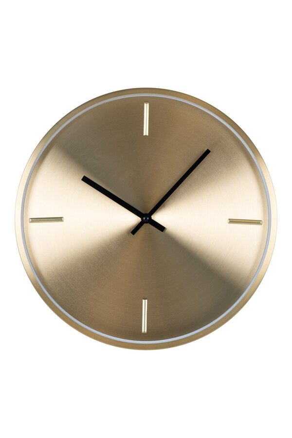 Istanbul Wall Clock - Wandklok, aluminium, goud, stil uurwerk, rond, ø30