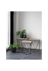Nova Bloempotten - Zwart, Metaal - Set van 3