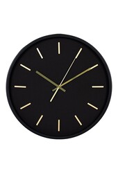 Kensington Wandklok - Wandklok, zwart, geruisloos uurwerk, rond, ø35 cm