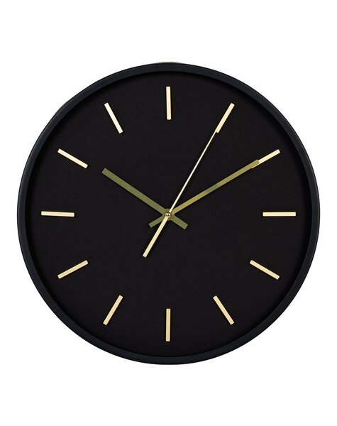 Kensington Wandklok - Wandklok, zwart, geruisloos uurwerk, rond, ø35 cm
