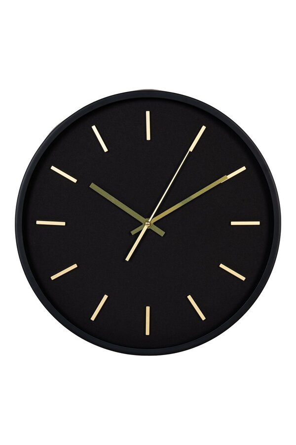 Kensington Wandklok - Wandklok, zwart, geruisloos uurwerk, rond, ø35 cm