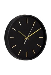 Kensington Wandklok - Wandklok, zwart, geruisloos uurwerk, rond, ø35 cm