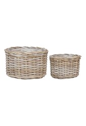 Kalak -manden - Natural, Kubu, Rattan - Set van 2