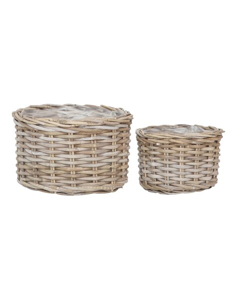 Kalak -manden - Natural, Kubu, Rattan - Set van 2