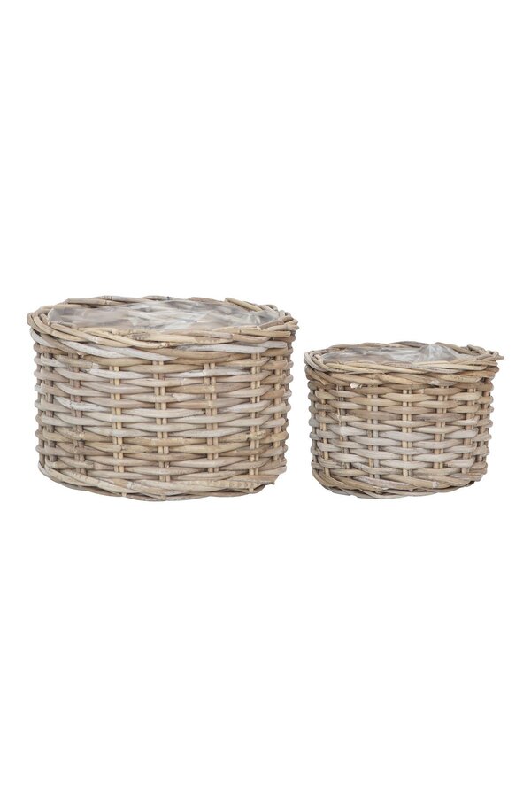 Kalak -manden - Natural, Kubu, Rattan - Set van 2