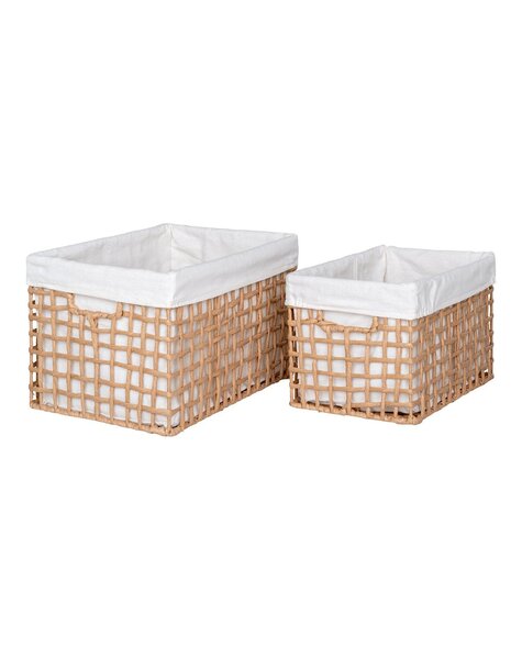 Bustelo Basket - Mand, papier, naturel, set van 2