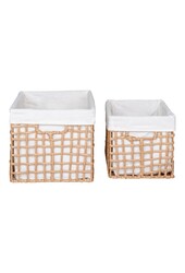Bustelo Basket - Mand, papier, naturel, set van 2