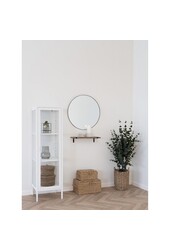 Luxor wandplank - Natuurlijk/zwart, MDF/Ash -fineer/metaal, 50x15x10 cm