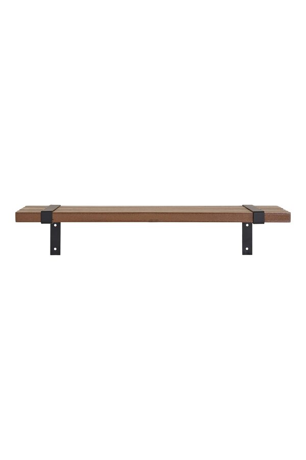 Luxor wandplank - Natuurlijk/zwart, MDF/Ash -fineer/metaal, 50x15x10 cm