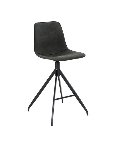 Monaco Counter Chair - Grijs, Microvezel/Staal, 51x44x96 cm - Set van 2