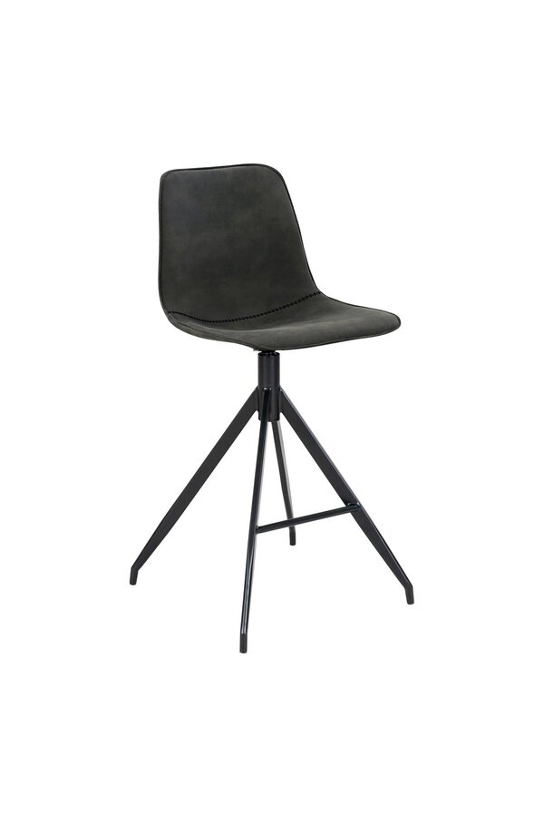 Monaco Counter Chair - Grijs, Microvezel/Staal, 51x44x96 cm - Set van 2