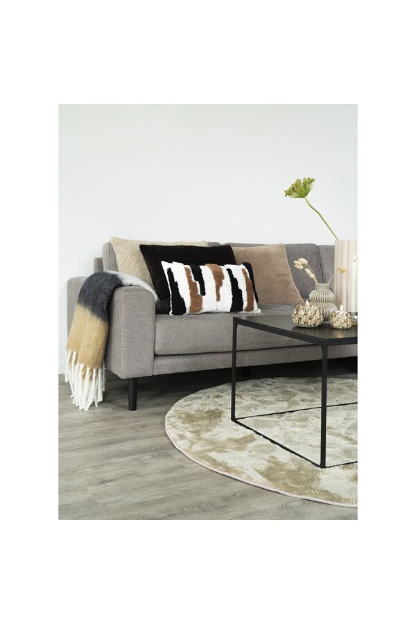 Sintra Plaid - Zwart/Wit/Bruin, 100% Acryl, 170x130 cm