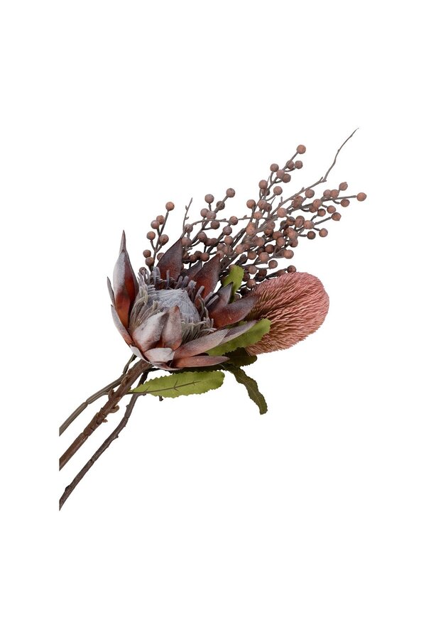 King Protea Boeket - Kunstbloemen, rozenmix, 74 cm