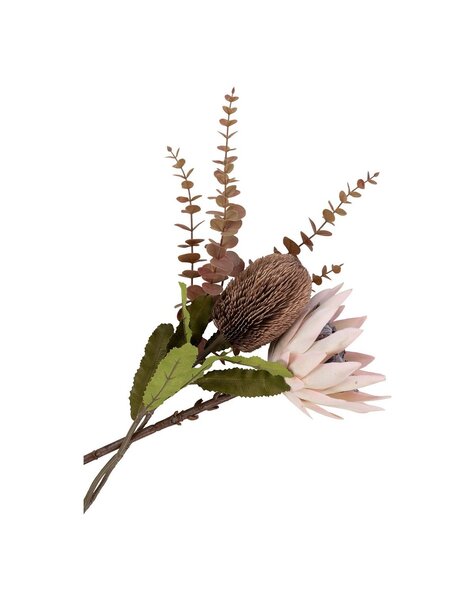King Protea Boeket - Kunstbloemen, bordeaux mix, 65 cm