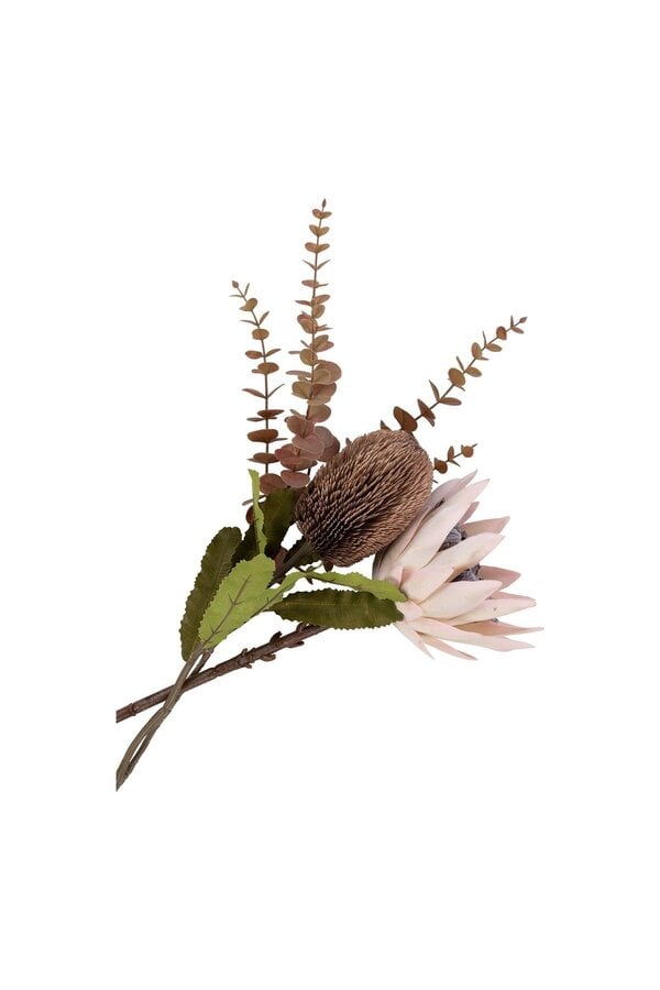 King Protea Boeket - Kunstbloemen, bordeaux mix, 65 cm