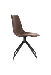 Monaco Eetkamerstoel - Donkerbruin, PU/Staal, 56x48x86 cm - Set van 2