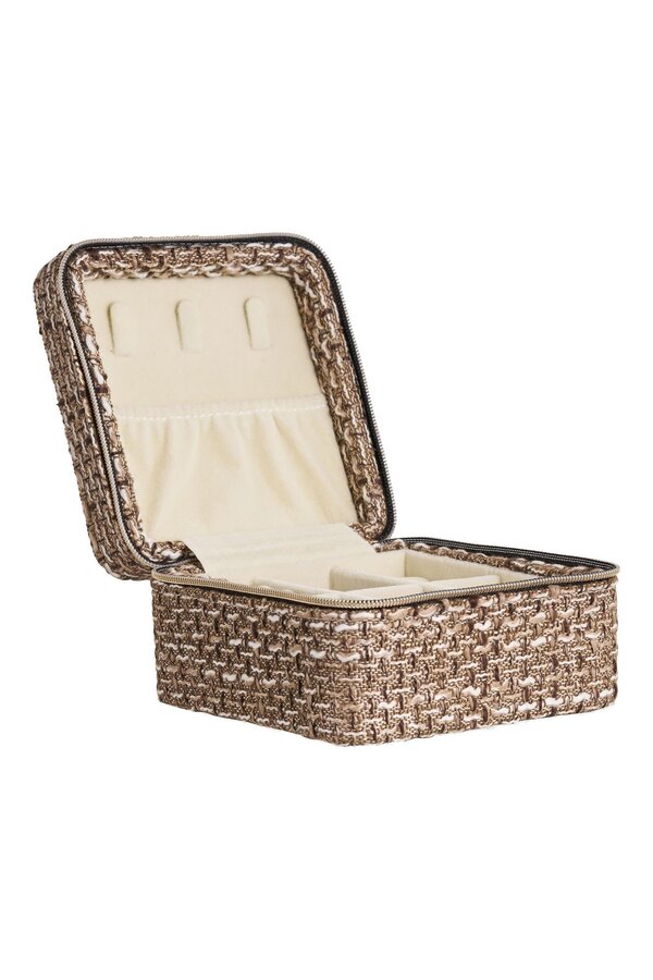Marrakech Sieradendoosje - Bruin Mix, 100% Polyester, 11x11x6,5cm