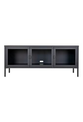 Brisbane TV-meubel - Zwart, Staal/Glas, 130x40x55 cm