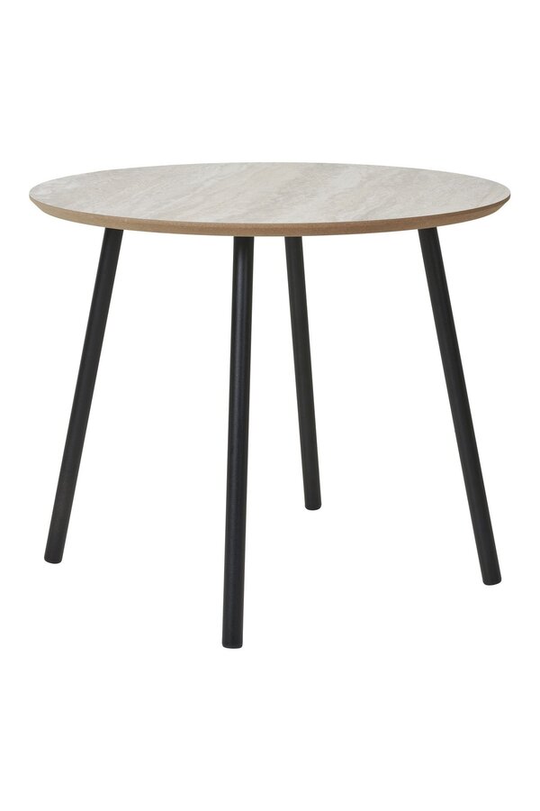 Aalst Salontafel - Zwart/Beige, Staal, MDF, Ø55x45cm