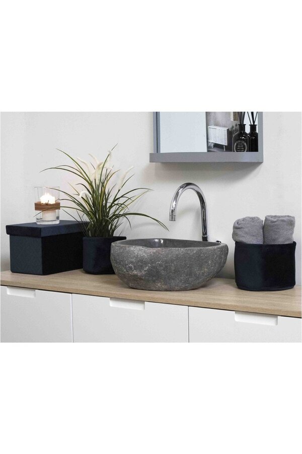 Donau Riverstone Spoelbak - Natuursteen, 40x35x15cm