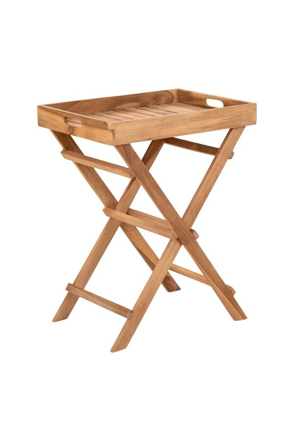 Ronda Dienbladtafel - Natuurlijk, Teak, 29x39x49,5 cm
