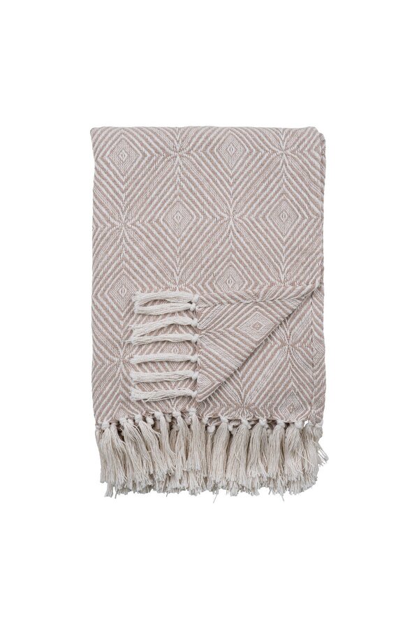 Cort Plaid - Ivoor/Beige, 100% gerecycled katoen, 130x160 cm